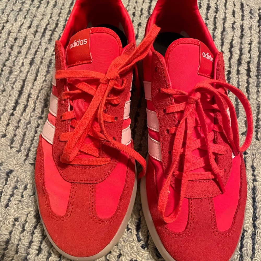 Adidas Scarlet Red Trainers with White Accents